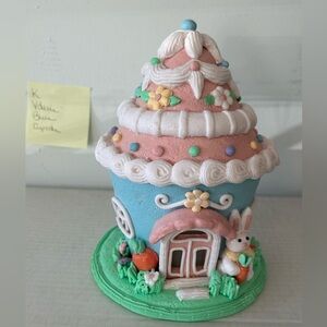 8.5" Illuminated Easter Cupcake Cottage by Valerie Parr Hill